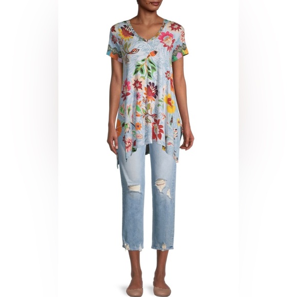 Johnny Was Floral V-Neck Paisley Floral Print Tunic Top Size X Large - Picture 9 of 12